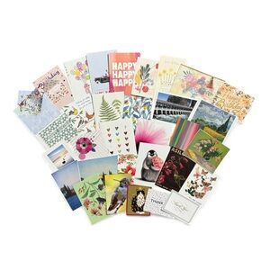 Assorted Greeting Cards Set - ONE SIDED (blank on one side)